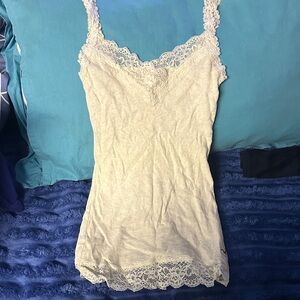 Hollister Cream Lace Detail Top